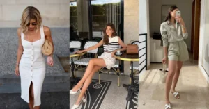 chic summer outfits, photo collage