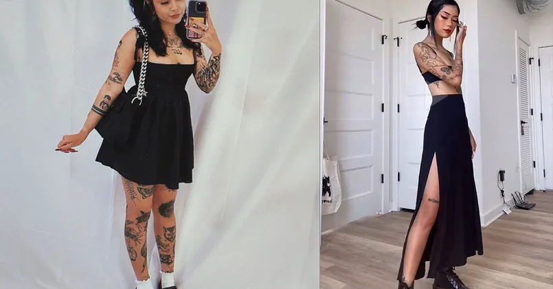 goth summer outfits, photo collage