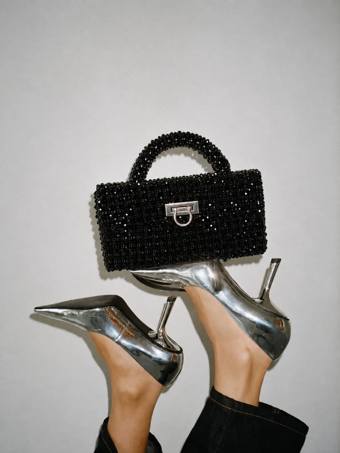 handmade couture handbags - Panna Deep crystal evening bag in deep tone
